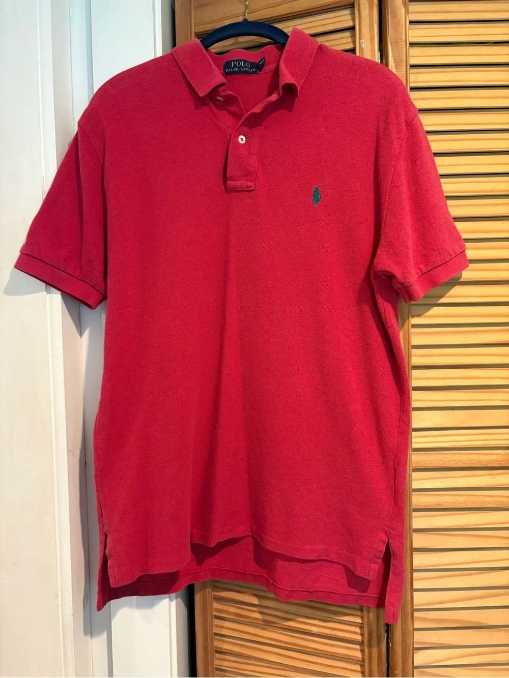 Polo Ralph Lauren Men's Red Short-Sleeve Polo Shirt Medium Preppy Country Club